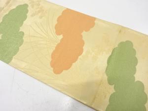 アンティーク　雲に草花模様織り出し袋帯（材料）